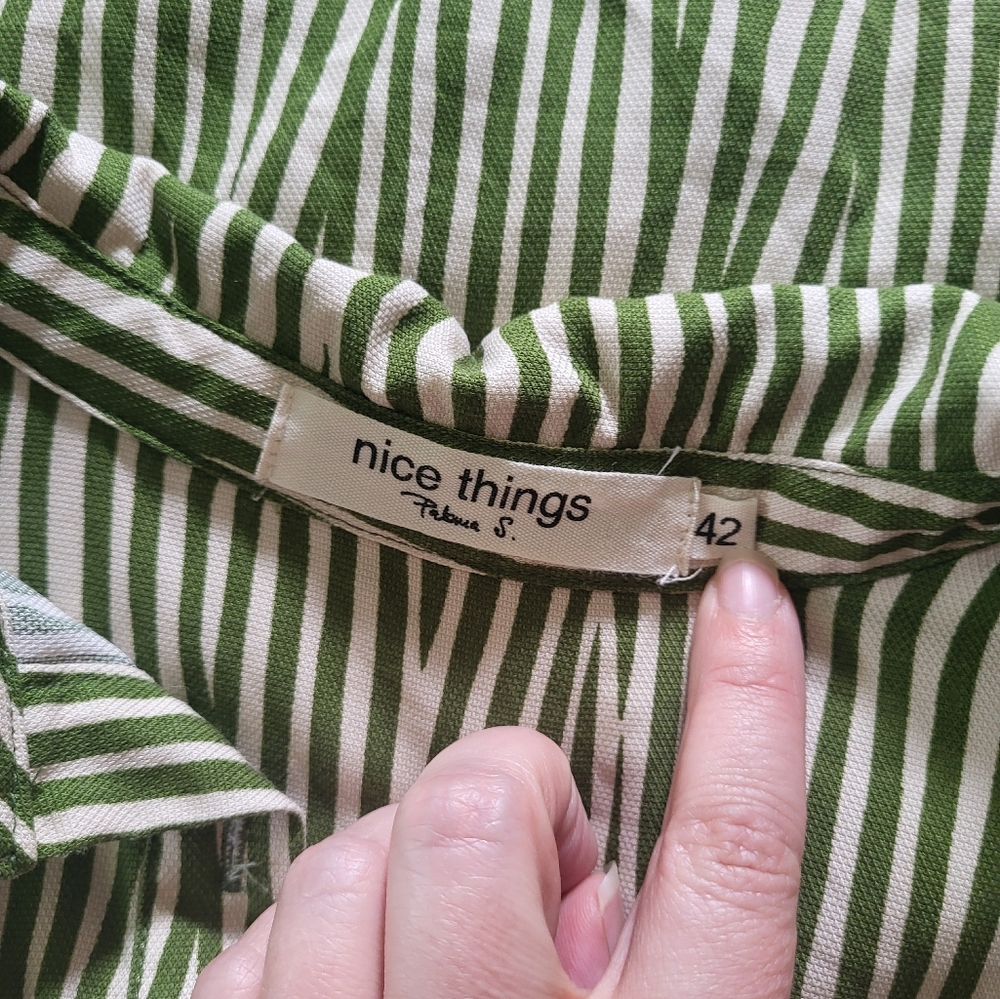Nice Things Paloma S Printed Shirt Dress Green Size 10 - Picture 6 of 8